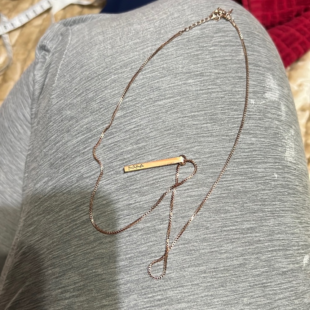 Mama bar necklace.